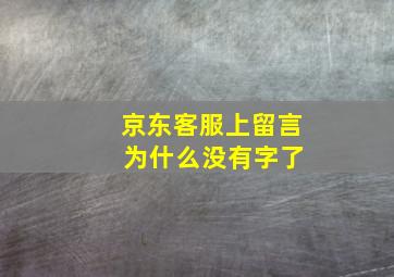 京东客服上留言 为什么没有字了